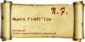 Nyers Fidélia névjegykártya